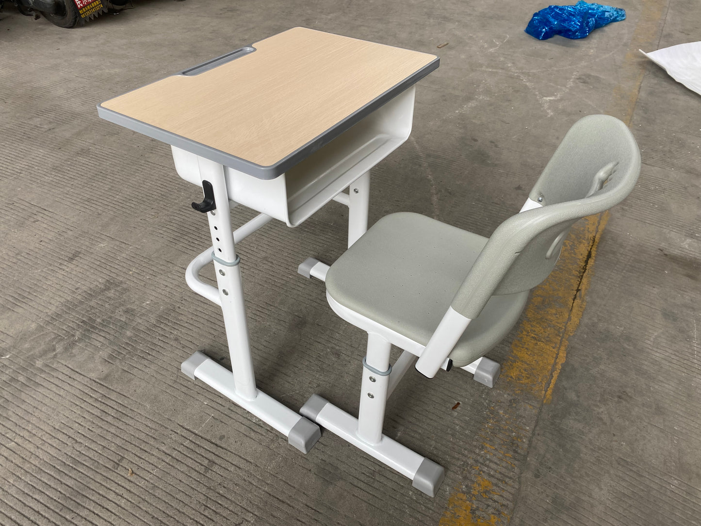 School classroom desk and chair