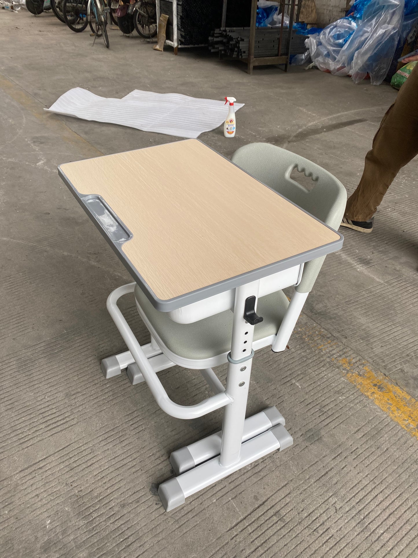 School classroom desk and chair