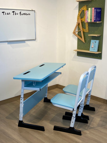 School double seat desk and chair