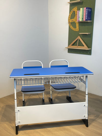 Classroom double seat desk and chair